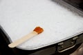 Maple syrup taffy at the sugar shack in Quebec